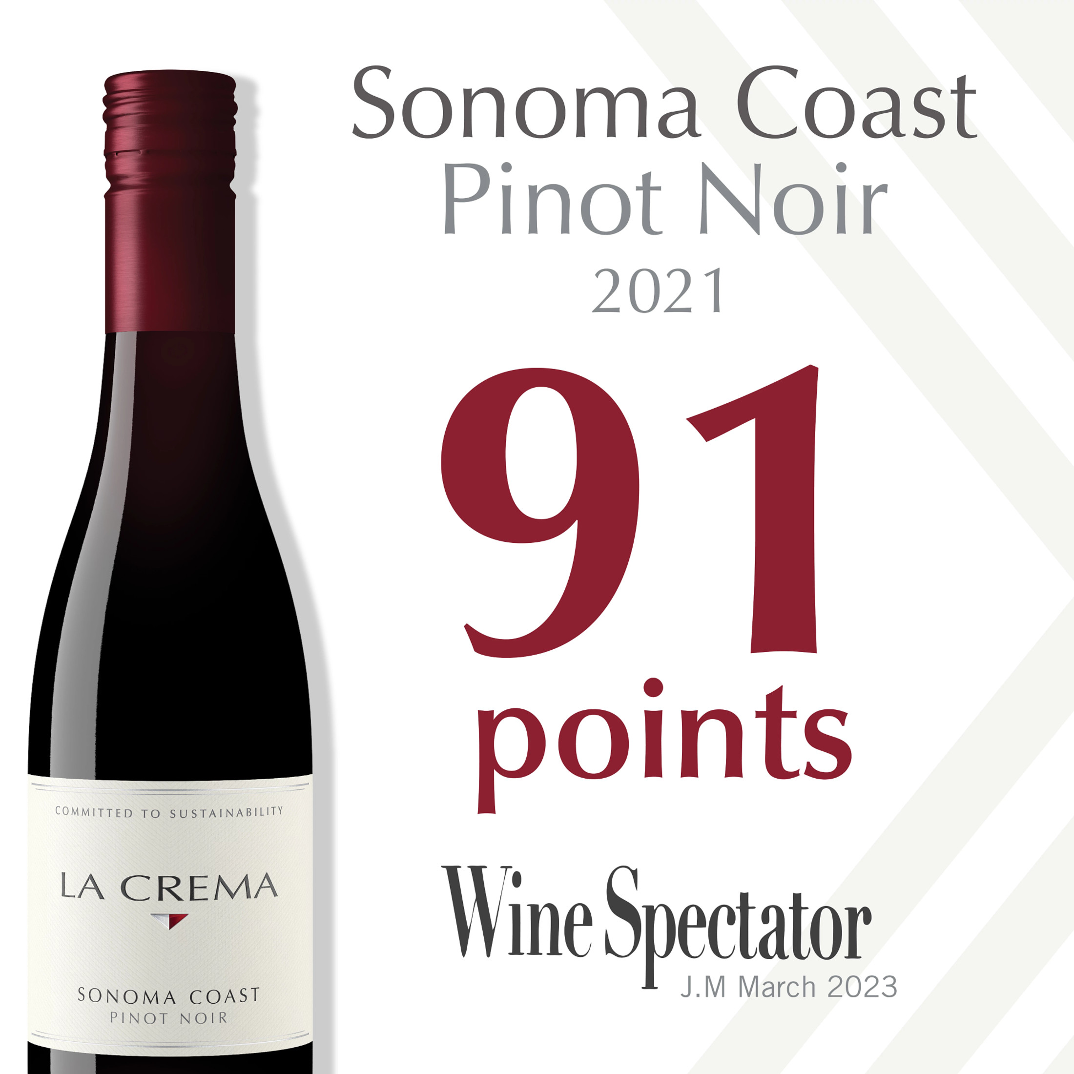La Crema Sonoma Coast Pinot Noir Red Wine, California, 13.5% ABV, 375ml Glass Bottle, 2.5-150ml Servings