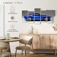 thumbnail image 4 of Elephant Stock Old Blue Sports Car Wall Art - Horizontal Multi Panel Canvas - Living Room Wall Decor - Transportation Multi Panel - Blue And Gray Decor - 34" x 16", 4 of 4
