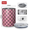 thumbnail image 4 of 12oz Coffee Tumblers Pink Brown Heart Checkered Pattern Stainless Steel Vacuum Insulated Travel Tumbler Coffee Cups Mug with Lid and Straw with Cleaning Brush for Cold & Hot Drinks, 4 of 5