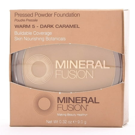 Mineral Fusion - Pressed Powder Foundation Warm 5 - Dark Caramel - 0.32 oz.