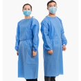 thumbnail image 1 of 20 Pack Disposable Insulation Gown Non Woven Lab Gown Knit Cuffs Long Sleeve Blue, 1 of 5