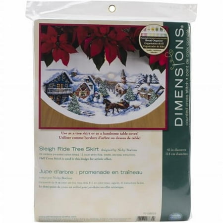 UPC: 0088677088309 | Dimensions Counted Cross Stitch Kit 45  Round-Sleigh Ride Tree Skirt (11 Count)