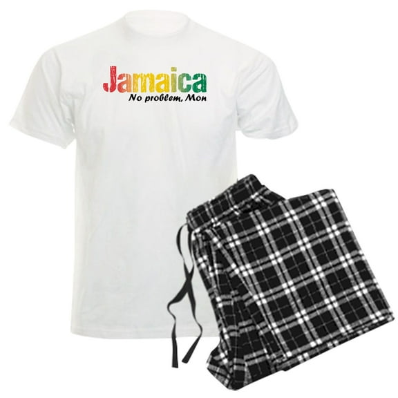 CafePress - Jamaica No Problem Tri Men's Light Pajamas - Men's Light Loose Fit Cotton Pajama Set