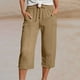 thumbnail image 2 of Pantalones deportivos informales de cintura alta y pierna recta para mujer - Poliéster spandex, cintura elástica, ligeros y transpirables para yoga/running, 2 of 8