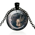 thumbnail image 2 of Jiaroswwei Vintage Women Moon Angel Cabochon Glass Pendant Sweater Chain Necklace Jewelry, 2 of 8