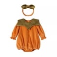 thumbnail image 2 of Coerni Baby 𝐇alloween Outfit Boy Girl Pumpkin Sweatshirt Romper Sweater Shirt 1st Birthday Bodysuit with Headband, 2 of 5