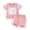 Pink 2, variant on Bagilaanoe 2pcs Toddler Baby Girl Shorts Set Short Sleeve Letter Print T Shirt Tops + Shorts 6M 12M 18M 24M 3T Kids Casual Summer Clothes