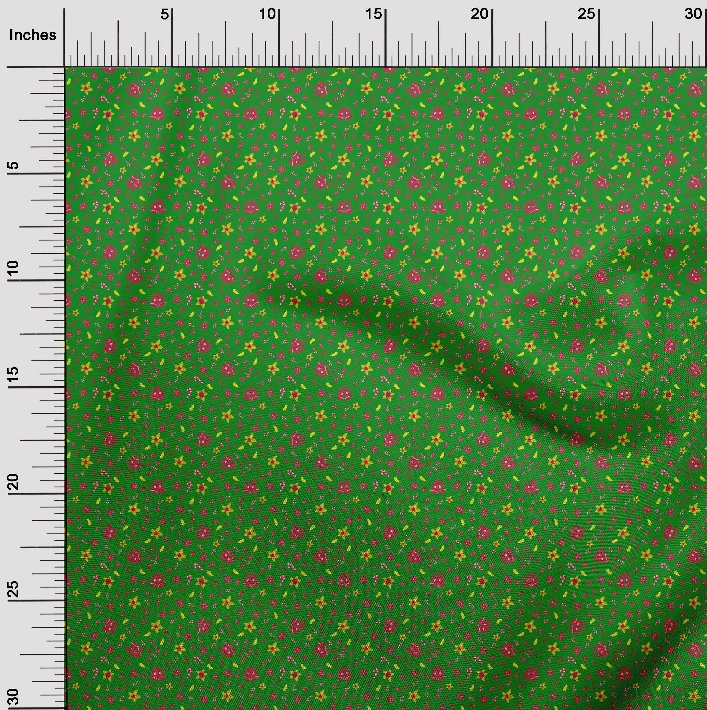 oneOone Velvet Green Fabric Christmas Quilting Supplies Print Sewing Fabric By The Yard 58 Inch Wide