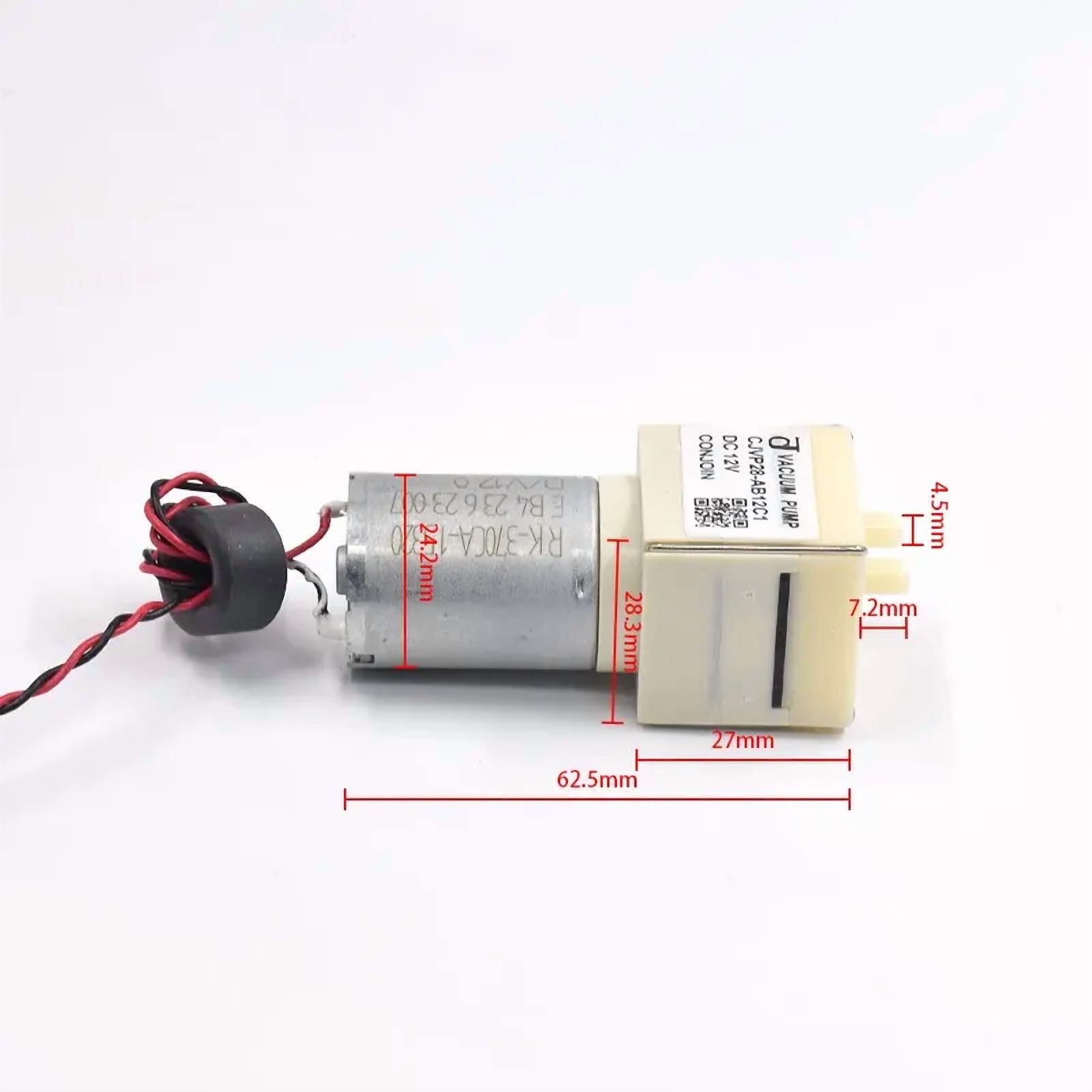 CJVP28-AB12C1 Mini Vacuum Pump DC 12V Micro 370 Motor Electric Air Pump Small Negative Pressure Suction Pump for Robot Cleaner