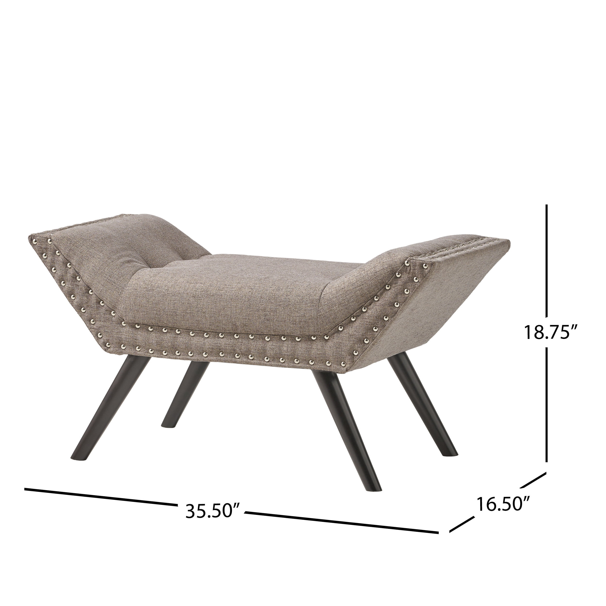 Noble House Petra Fabric Ottoman, Beige