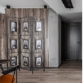 thumbnail image 5 of Royard Oaktree 3-panel Room Divider Screen with 9 Photo Frames, 71" Tall Folding Decorative Screen with Antique Mirrors and Candle Sticks, Freestanding Partition Wall Divider for Living Room, 5 of 6