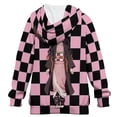 thumbnail image 2 of Kamado Nezuko Kids Hoodie Raglan Sleeve Hooded Snap Sweatshirt Casual Wear Soft Breathable Outerwear Winter Clothes 8-9Y, 2 of 3