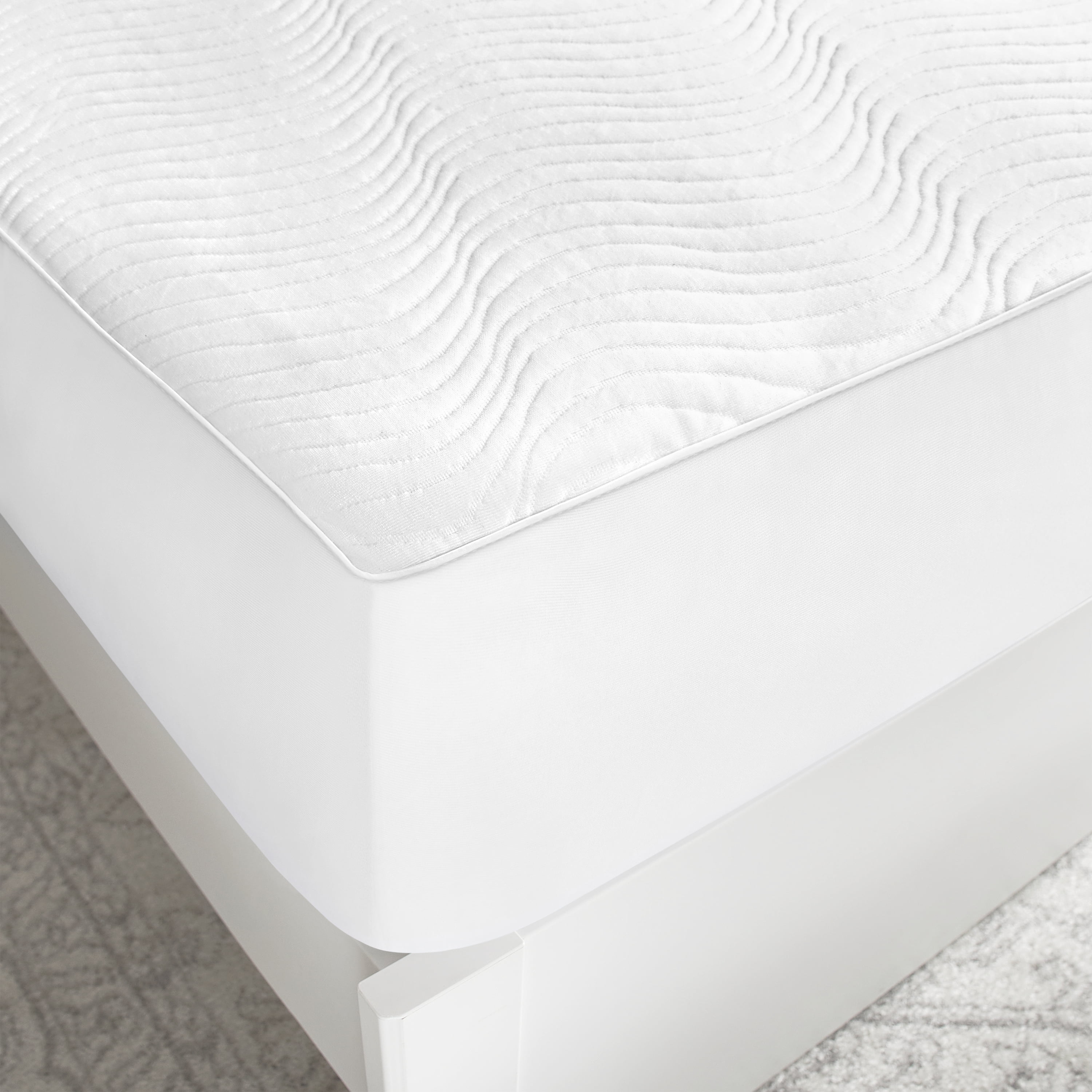 Sealy Luxury Knit Mattress Cover Protector, King, White- Fitted Waterproof Stain Release