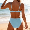 thumbnail image 5 of Women's Bikini Set High Waisted Ruched Two Piece Swimsuit U-Wire High Cut Cheeky Bottom Bathing Suit, 5 of 5