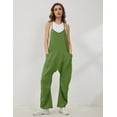 thumbnail image 3 of Lentta Women's Causal Jumpsuits V Neck Sleeveless Harem Overalls Stretchy Adjustable Strap Romper with Pockets, 3 of 15