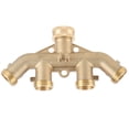thumbnail image 3 of Adaptador de manguera de jardín con válvula de bola divisora de latón G3/4 de 4 vías, conector de válvula de grifo de agua, 3 of 14