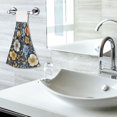 thumbnail image 5 of Yayeee Kitchen Hanging Hand Towels Set of 2 with Loop Bathroom Absorbent Tie Towel, Navy Floral Pattern, 5 of 7