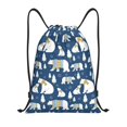thumbnail image 1 of Xecao cute winter bear Pattern Sports Drawstring Backpack - String Swim Gym Bag with Wet Proof Pocket for Women&Men-Small, 1 of 6