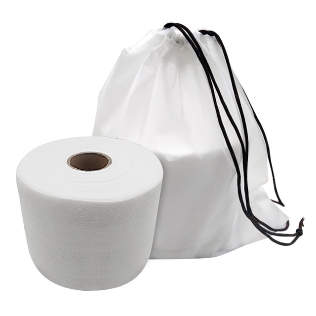 Tipo de bolsa con cordón, tela no tejida respetuosa con la piel, toalla facial, papel de rollo de tejido para limpieza facial