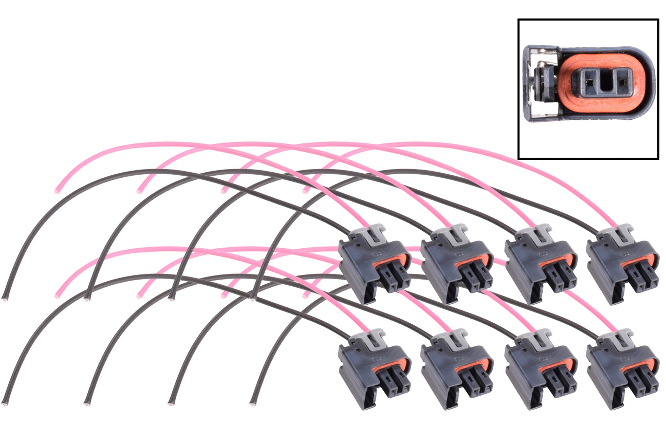 LS Truck Fuel Injector Wire Connector Pigtail Plug Mini Delphi Multec 2