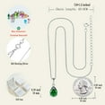 thumbnail image 6 of PYNZY Teardrop Necklace for Women 925 Sterling Silver Solitaire Pendant 7x10mm Pear Cut Green Emerald May Birthstone Jewelry as Gift, 6 of 7