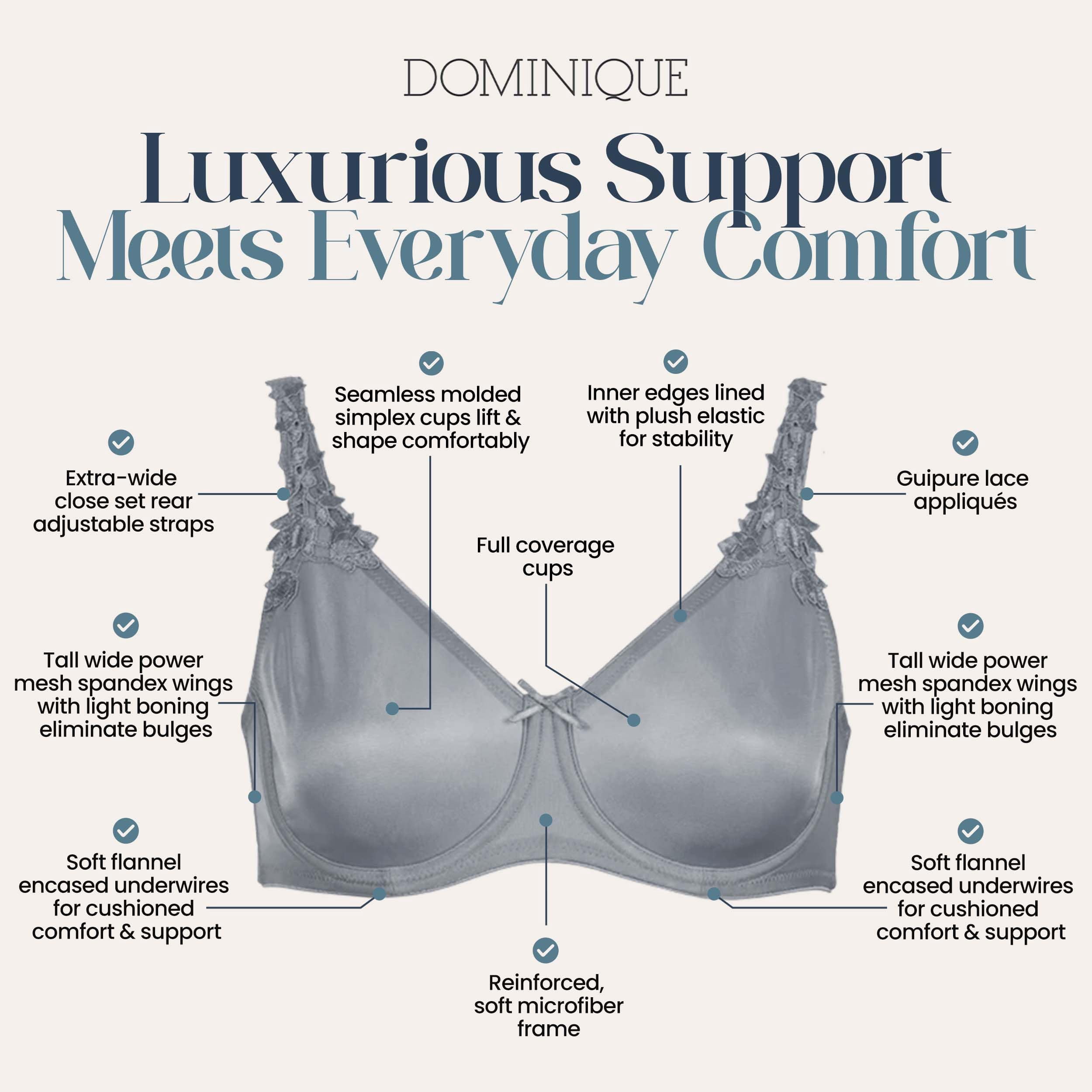 Dominique Mystique Minimizer Bra #7000 – Seamless Full Figure Underwire Lingerie for Women, Smooths & Shapes