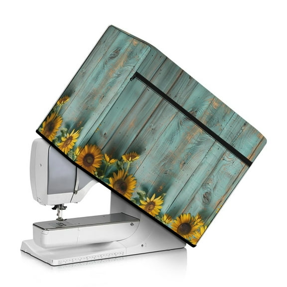 SEANATIVE Wood Sunflower Cover for Sewing Machine Dust Cover Universal Protective Cover for Most Standard Sewing Machines Dust Free Cover Extra Accessories Decor