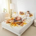 thumbnail image 4 of Homewish Rugby Sports 4-Piece Full Sheet Set, Watercolor Rose Maple Leaf Bedding, 4 of 7
