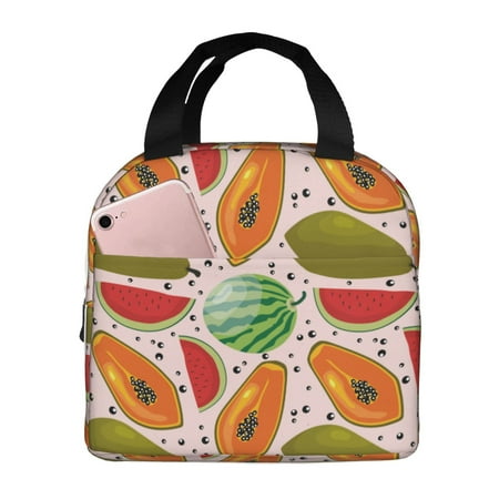 Insulated Lunch Bag for Women Men - fruit pattern Leakproof Cooler Lunch Box for Women Men  Lunch Tote Bags for Work School Picnic Travel