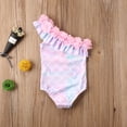 thumbnail image 4 of Aunavey Kid Toddler Baby Girl Summer Swimsuit Flower Ruffle Mermaid Fish Scale Swimwear, 4 of 6