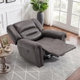 thumbnail image 4 of Bonzy Home Electric Power Recliner Chair, Modern Reclining Chair with Rivet Trim & USB Port, Classic Single Sofa Home Theater Recliner Seating, Gray, 4 of 10
