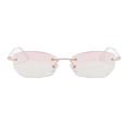 thumbnail image 3 of 2 Pairs of Rimless Anti-Blue Light Reading Glasses Sunglasses for Women Fashion Readers Frameless Gradient Pink Lenses Metal Presbyopia Glasses +1.50, 3 of 6