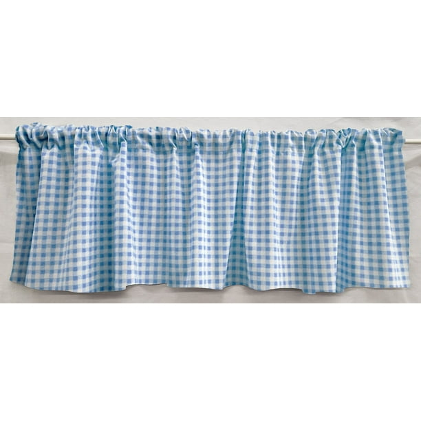 Light Blue & White Checked Valances by Penny's Needful Things (Two
