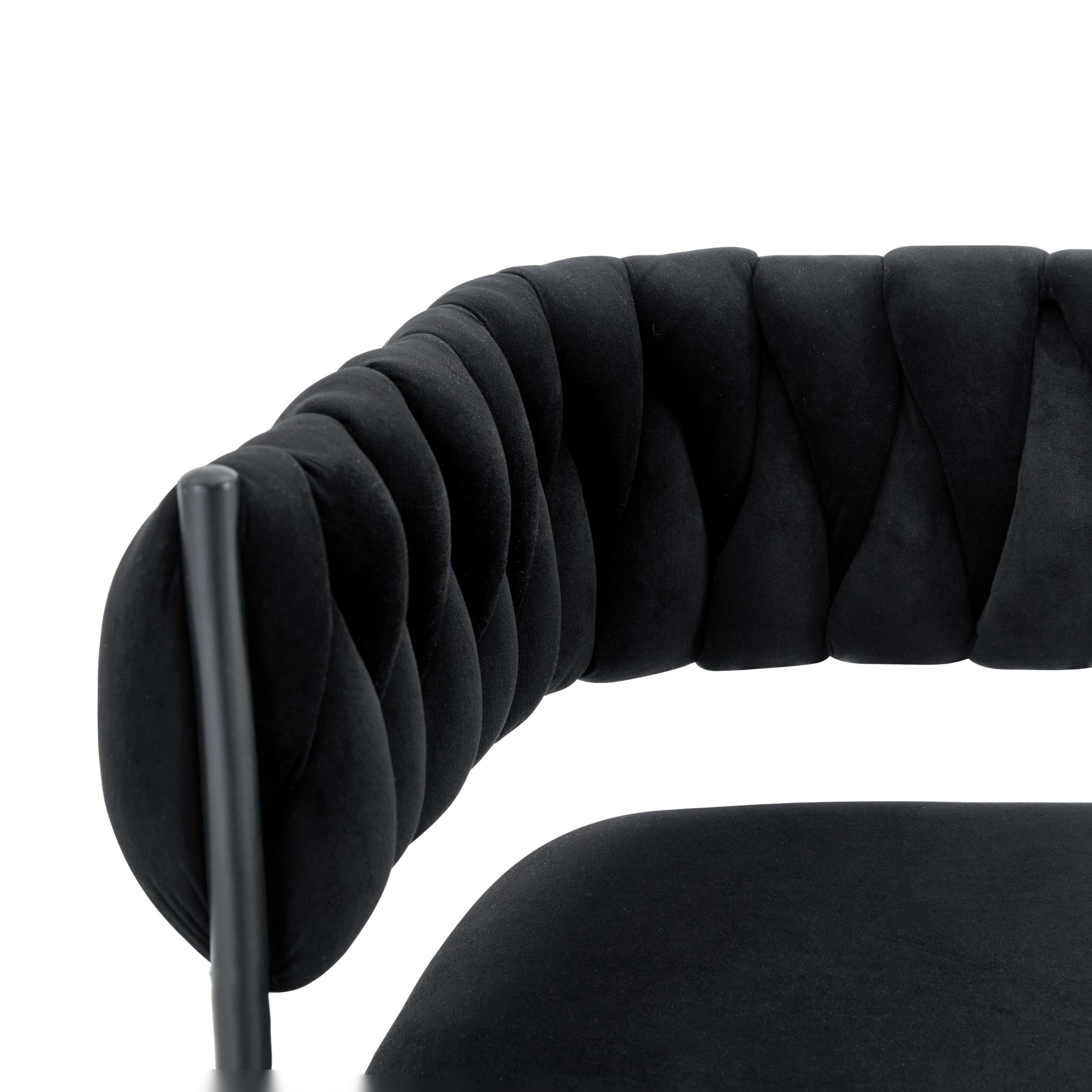 Alvantor 7-Piece Dining Set, Wood Grain Table & Black Velvet Chairs for Modern Small Spaces
