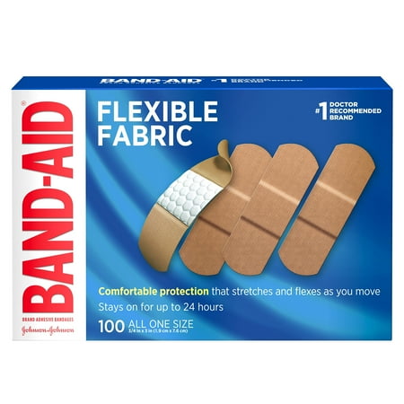 Band-Aid Flexible Fabric Adhesive Bandages 3/4 Inch X 3 Inch - 100 Ea, 6 Pack