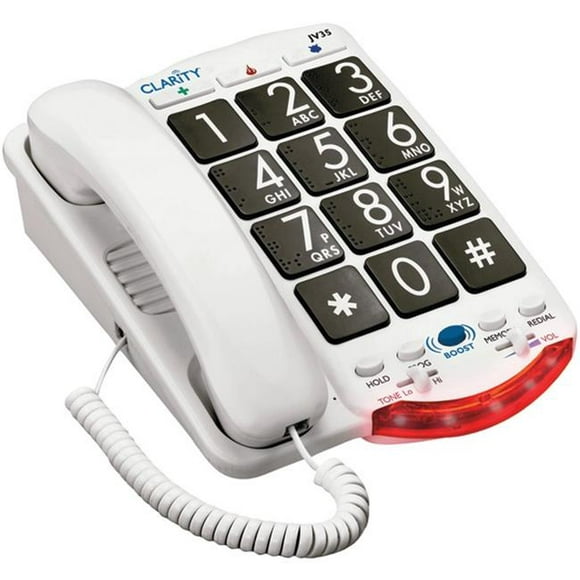 Clarity 76560.001 Amplified Telephone with Talk Back Numbers&#44; Black Buttons