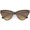 Tortoise / Amber, variant on Oversize Vintage Cat Eye Sunglasses Slim Arms Gradient Lens 59mm (Black / Lavender)