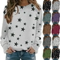 thumbnail image 2 of ShiShine Womens Sweatshirt Crew Neck Star Graphic Pullover Tops 2025 Fall Casual Long sleeve Oversized Sweatshirt, 2 of 4