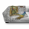 thumbnail image 3 of Parrot Soft Flannel Fleece Blanket, Exotic Colorful Birds on Branch and Flies Photo in Classic Antique Ornamental Frame, Cozy Plush for Indoor and Outdoor Use, 50" x 70", Multicolor, by Ambesonne, 3 of 6