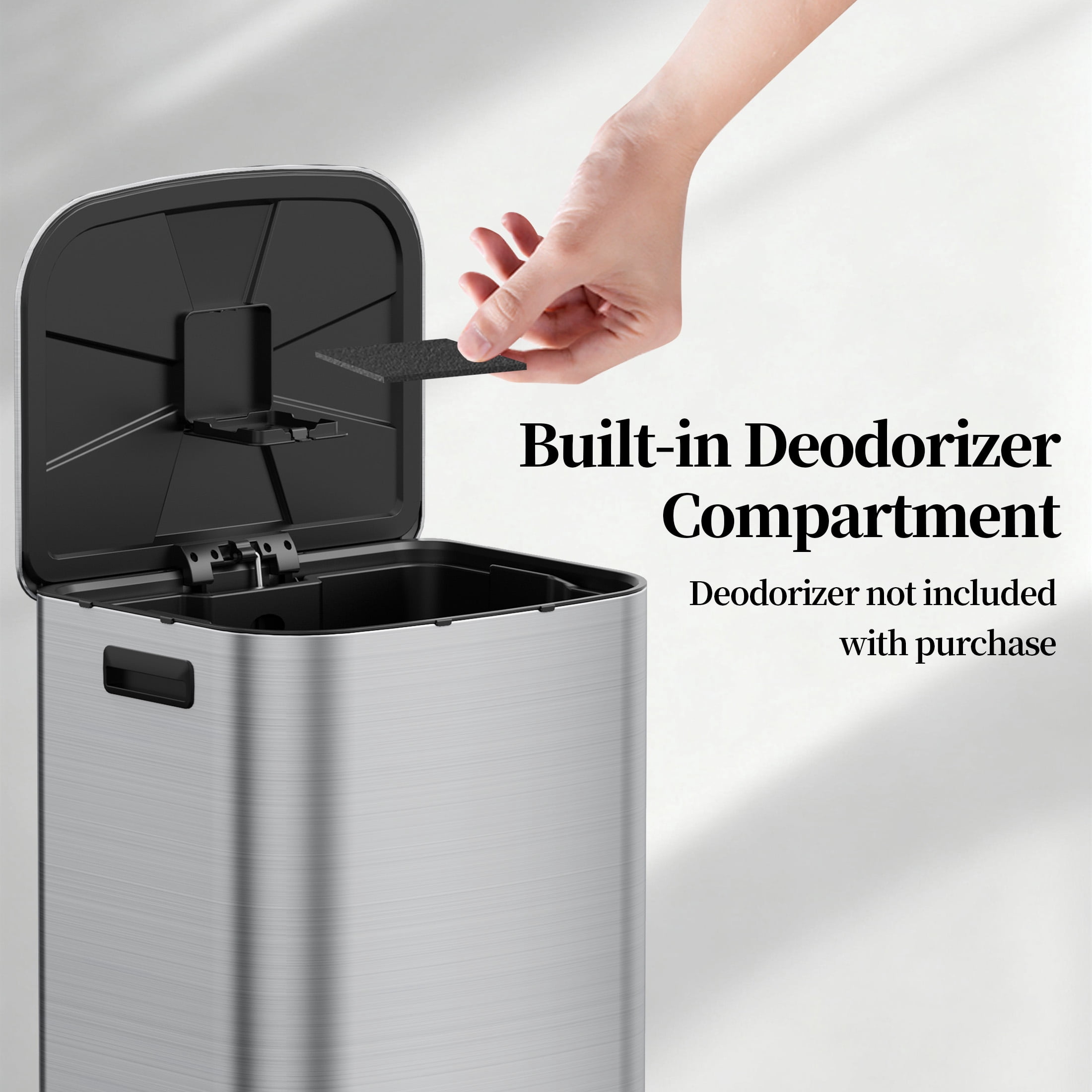 KSSKSS 16 Gallon/60L Large Stainless Steel Trash Can with Soft-Close Lid,Heavy Duty Hands-Free Commercial Step Trash Bin with Removable Inner Bucket, Pedal Garbage Can for Home Office and Kitchen