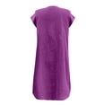 thumbnail image 5 of B91xZ Robe Grande Taille pour Femmes Col Montant Manches Courtes Taille Haute Robe Décontractée à Volants, Violet m, 5 of 5