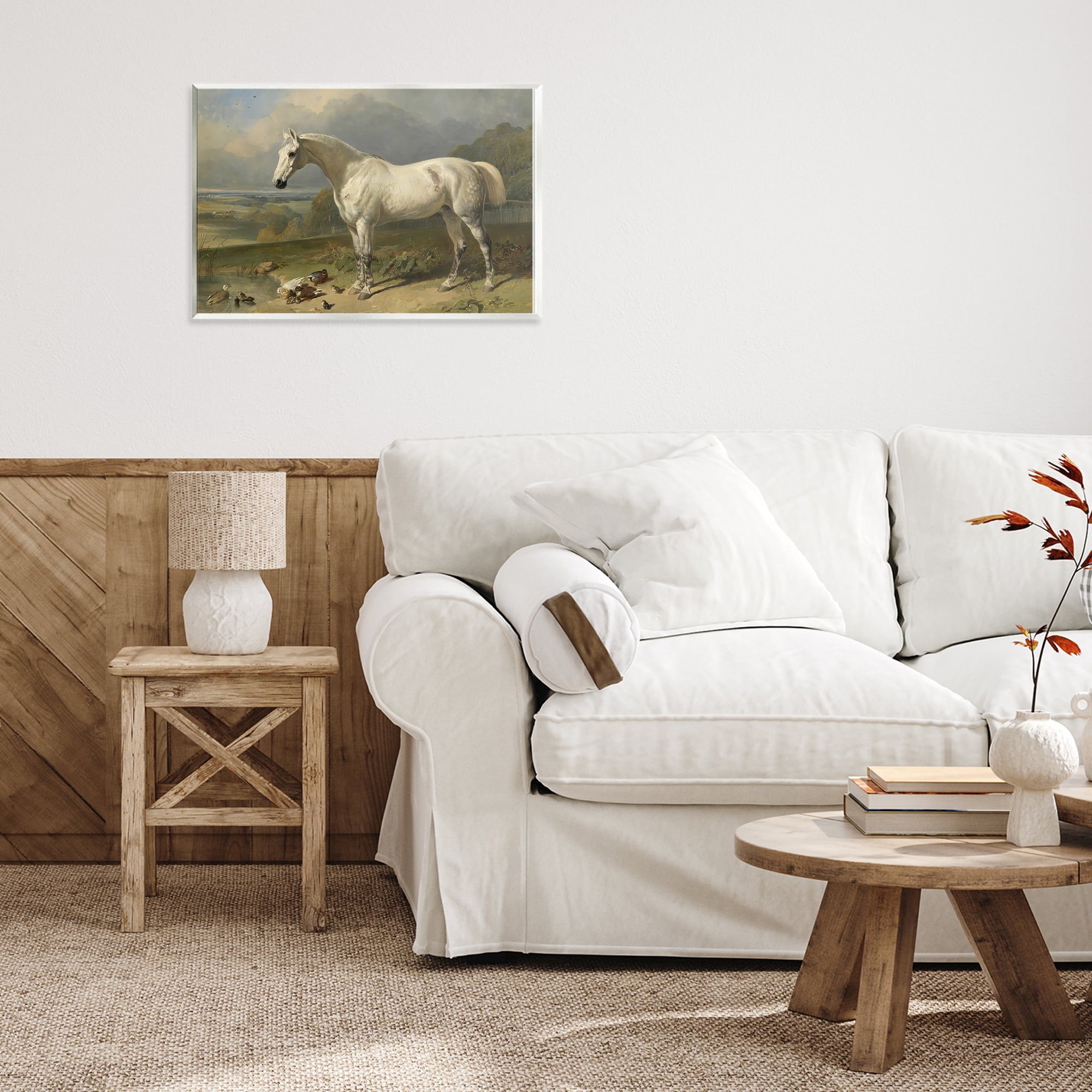 Stupell Industries Grey Horse And Ducks In Landscape Wall Plaque Art, design by Tina LeCour