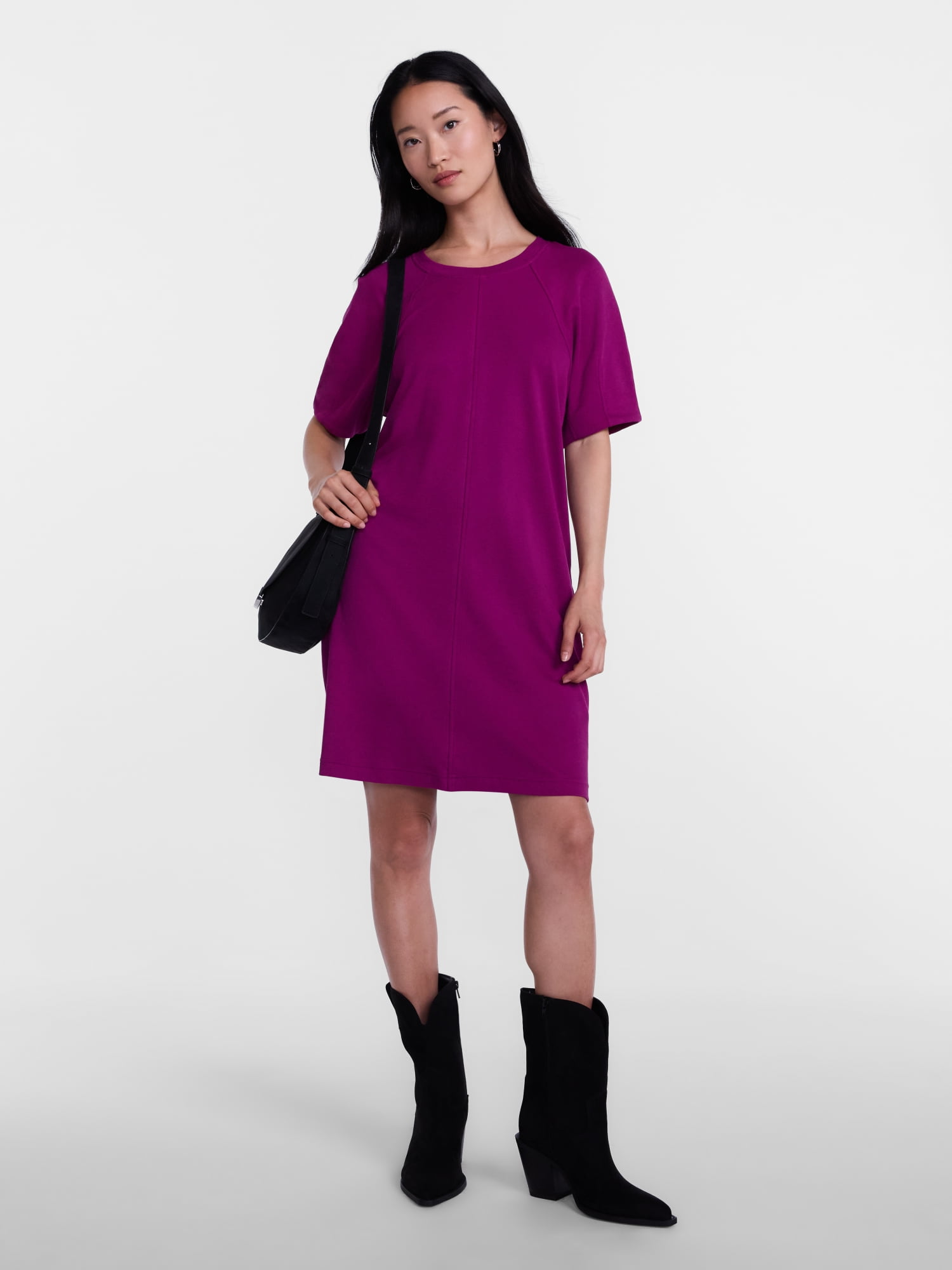 Scenario Women's and Women's Plus Mini Dress with Short Raglan Sleeves, Sizes XS-4X