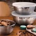 thumbnail image 3 of Tramontina 6-Piece Stainless Steel Bowl Shape Container Set with Frosted Lids, Dishwasher Safe, 3 of 6