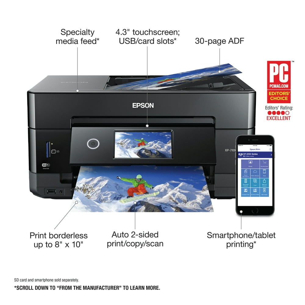 Epson Expression Premium XP7100 Wireless AllinOne Color Inkjet Printer