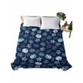 thumbnail image 1 of King Flat Sheet Only Thanksgiving Blue Pumpkin Seamless Soft Microfiber Cooling Bedding Sheets Fall Maple Leaves Flat Bed Sheet for Hotel,Home Decor, 1 of 7