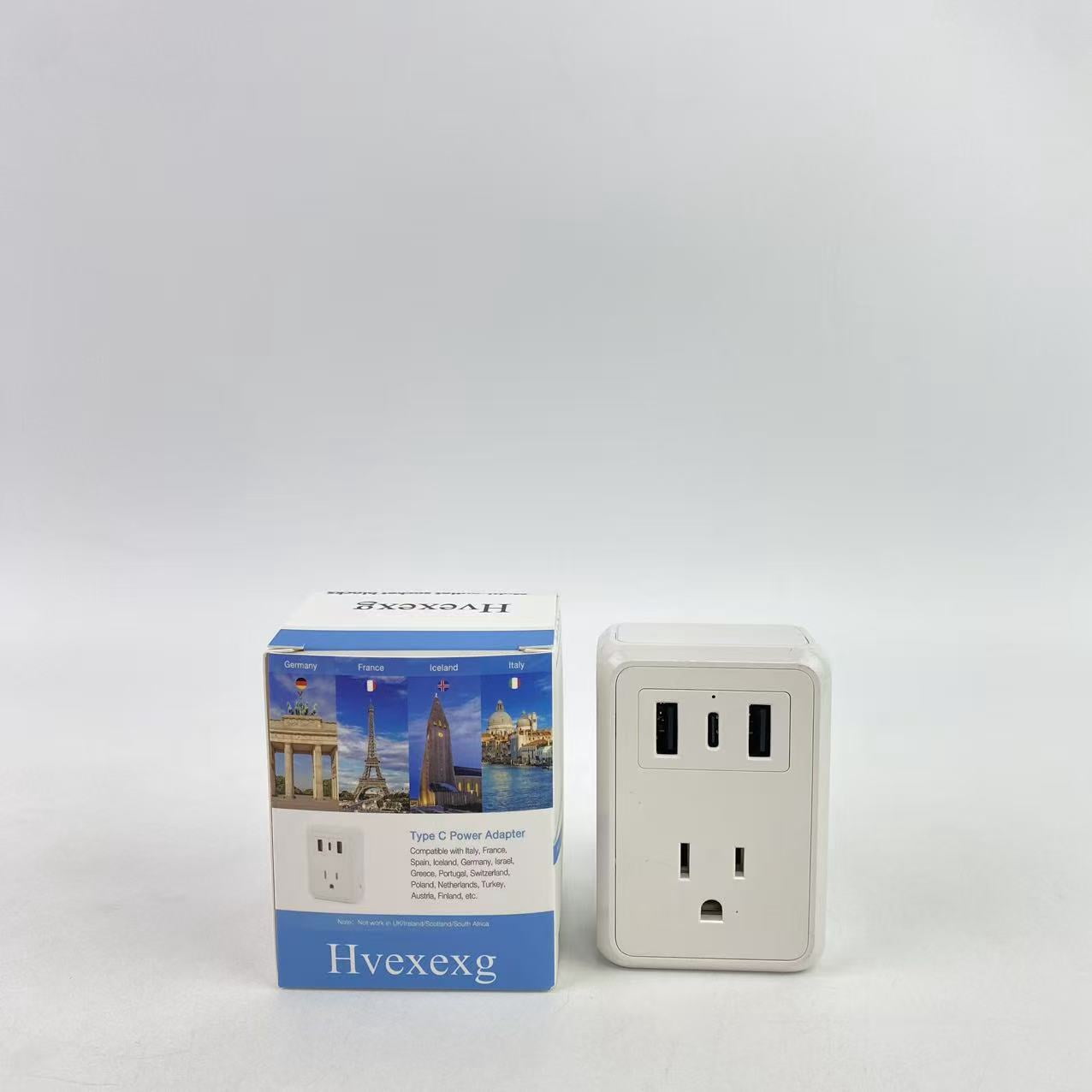 Hvexexg Multi-outlet socket blocks,Multi Plug Outlet Splitter, Multiple Outlets Extender Adapter with AC Power Socket, Side Splitter Box, Wall Tap Plug Expander for Home Hotel Office Dorm Essentials