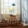 thumbnail image 2 of Teamson Home Lampe de Sol Arquée Courbée Éclairage Moderne - Chrome / Marbre Blanc, 2 of 5