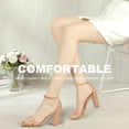 thumbnail image 5 of ELElax Nude Heels for Women Open Toe Ankle Strap High Heel Sandals 4 Inches Tall High Heels Sandal for Wedding, Party, Prom,Summer Sandals, Apricot, Size 7, 5 of 7