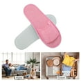 thumbnail image 4 of Unique Bargains 1 Pair Disposable Slippers Foldable Open-Toed Linen Slippers Hotel Slippers for Family Pink, 4 of 5